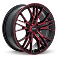 Rtx Alloy Wheel, Vertex 17x7.5 5x112 ET40 C66.6 Black Machined Red 082315